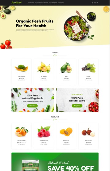 Porfira - Organic, Food, Grocery - Responsive Template